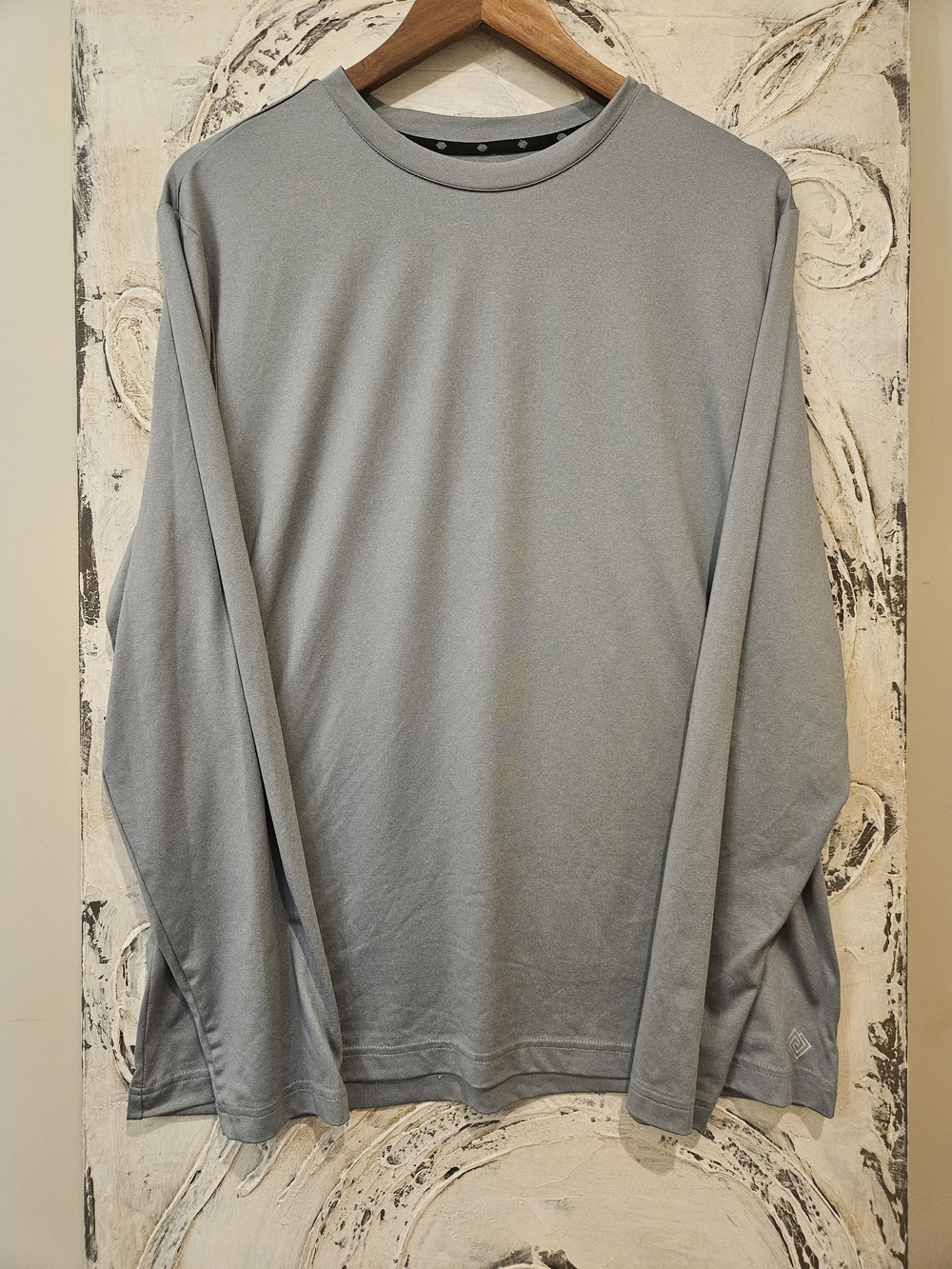 ZELOS Men's Long-Sleeve Crew Tee — Light Gray